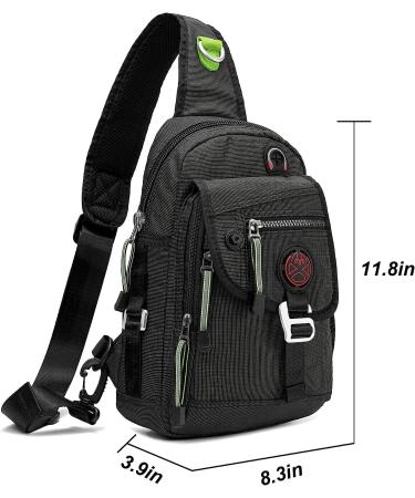 Nicgid Sling Bag Chest Shoulder Backpack - Black, iPad/Tablet Compatible - Outdoor Hiking Crossbody for Men and Women - Buy Online on GoSupps.com