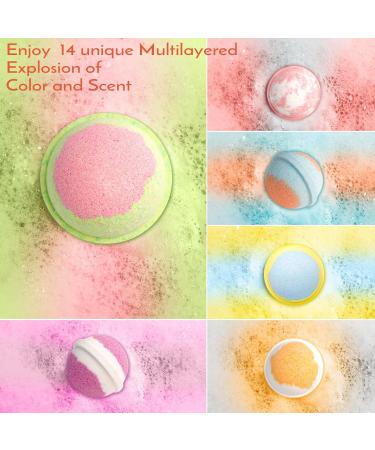 DUAIU Fizzy Bubble Bath Bombs Set of 14 with Essential Oil - Naturally Perfect for Birthday Mother's Day Gift Idea for Wife Monther and Girlfriend - Buy Online on GoSupps.com