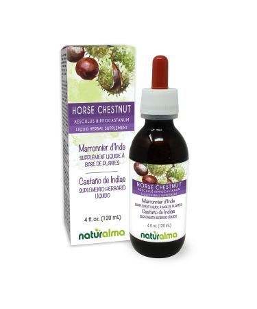 Horse Chestnut (Aesculus hippocastanum) bark and Seed Alcohol-Free Tincture Naturalma | 4 fl oz Liquid Extract in Drops | Herbal Supplement | Vegan | Product of Italy Alcohol-free 4 Fl Oz