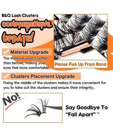 Lash Clusters DIY Eyelash Extensions 72 Clusters | C D Curl B&Q LASH Mega Volume Wispy Individual Lashes | DIY at Home | NM-D-8-16MIX - Buy Online on GoSupps.com