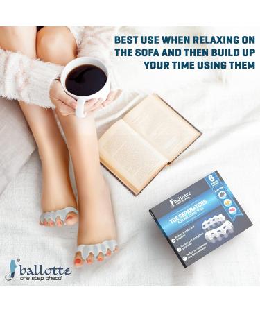 Ballotte Premium Toe Spacers (White 6 Pack) | Toe Separators for Feet - Toe Spreader & Foot Stretcher | Big Toe Straightener Bunion Corrector and Hammer Toe Corrector for Men and Women Toe Separator - 6 Pack - Buy Online on GoSupps.com