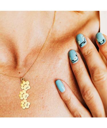 Personalised Paw Print Name Necklace Sterling Silver Custom Engraved Name Tiny Dog Paw Necklace Pet Jewelry Necklace Gift For Women Mom (Silver/Rose/Gold) silver2 - Buy Online on GoSupps.com