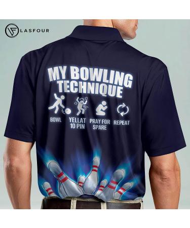 LASFOUR Personalized Funny Bowling Shirts for Men - Short Sleeve Bowling Polo - Crazy Team Style3 - Buy Online on GoSupps.com