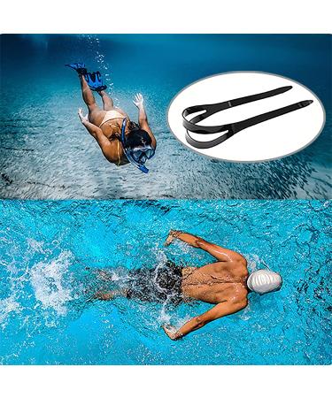 2-Piece Universal Silicone Dive Mask Strap Replacement - Black | Flexible Swim Eyewear Accessories for Scuba Diving & Swimming - Buy Online on GoSupps.com