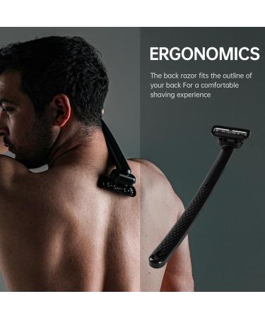 Durimi Back Razor for Men | Ergonomic Body Shaver | Effortless Wet & Dry Back Hair Removal | Black - Buy Online on GoSupps.com