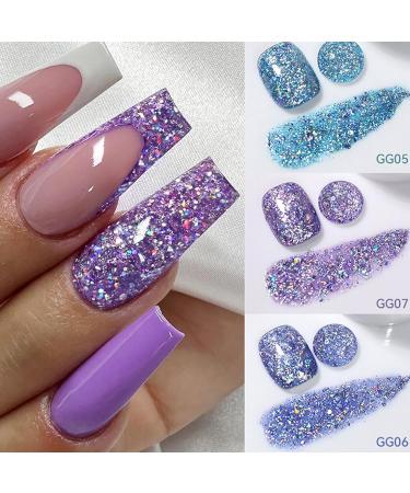  Missmisq Glitter Gel Sparkling Pedicure Gel | 8 Glitter Colors Kit for Nail Care Manicure and Pedicure Creations for Women - Buy Online on GoSupps.com