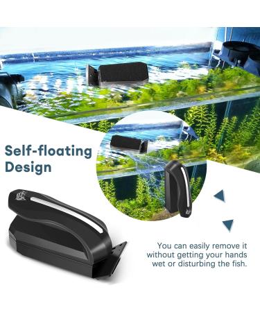 AQQA Aquarium Magnet Glass Cleaner Fish Tank Cleaner Brush Magnetic Algae Scrapers Cleaning Tools with 2 Detachable Scrapers Floating Freshwater Saltwater (L) - Buy Online on GoSupps.com