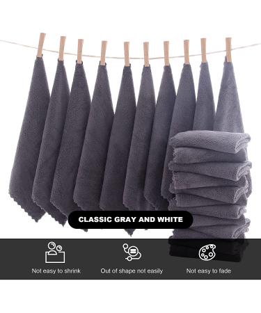 Microfiber Facial Cloths 12-Pack - Fast Drying Soft Makeup Remover Washcloths - Grey 12x12 Inches - Buy Online on GoSupps.com