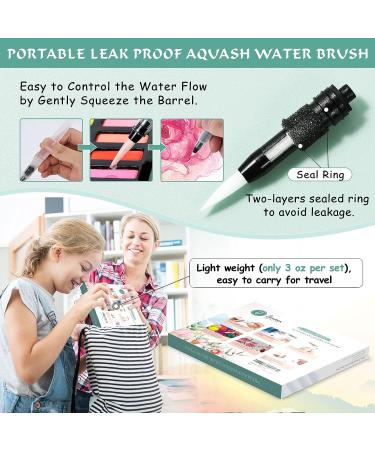 Junreox 12Pcs Watercolor Brush Pens Set with Premium Leakproof Water Brush Pen and Assorted Tips - Refillable Watercolor Pens for Painting - Arts Value Pack - Buy Online on GoSupps.com