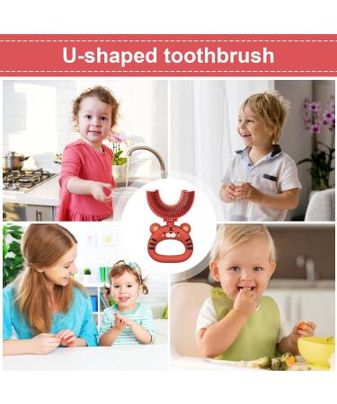 Zceplem U-Shaped Children's Toothbrush - Soft Silicone Cartoon Tiger Design for Full Mouth Cleaning | Extra Soft & Safe for Kids | Optimal Training & Manual Brushing - Buy Online on GoSupps.com