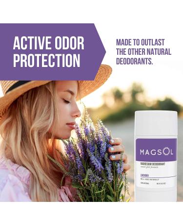 Magsol Lavender Magnesium Deodorant 3.2 oz - Natural & Long-Lasting Odor Protection - Buy Online on GoSupps.com
