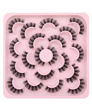 ALICROWN 3D Faux Mink Russian Strip Lashes - 15MM Fluffy DD Curl, 10 Pairs Wispy Eyes - Buy Online on GoSupps.com