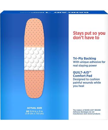 Band-Aid Tru-Stay Plastic Strips Bandages - 60 ct - All One Size - Buy Online on GoSupps.com
