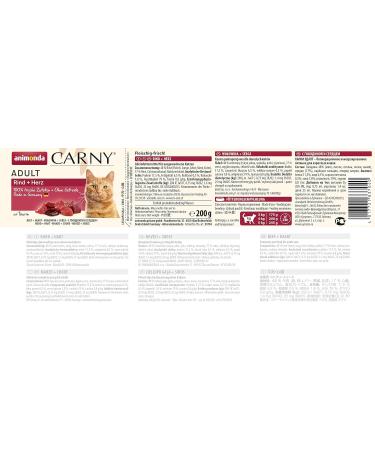 Animonda Carny Adult Cat Food - Wet Beef & Heart 6x200g - Premium Nutrition for Adult Cats - Buy Online on GoSupps.com