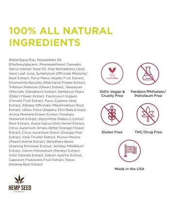 Hemp Seed Body Mist - 8 fl oz - Moisturizes Invigorates & Protects Skin - With Hemp Seed Oil Chamomile & Aloe Vera - Vegan Cruelty Free Moroccan Nights - Buy Online on GoSupps.com