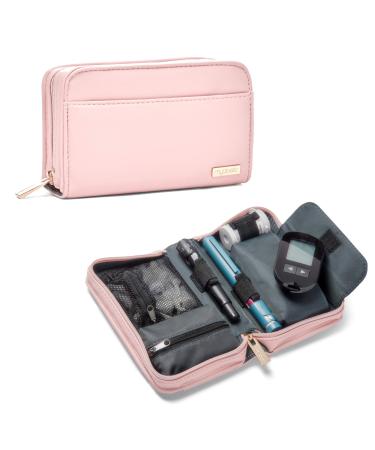 Myabetic Banting Diabetes Supply Case for Glucose Monitoring System Insulin Pens Insulin Vials Test Strips etc. (Blush)