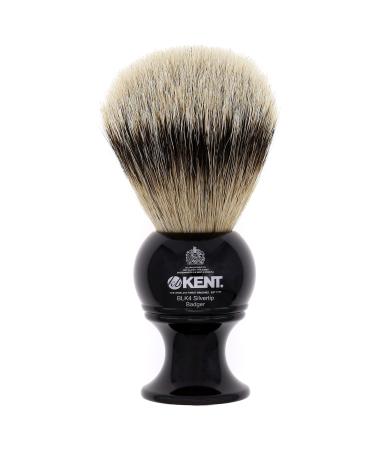 Kent BLK4 Shaving Brush, Handcrafted Silver Tip Badger Bristle and Black Base Shave Brush, for Shave Cream and Shaving Soap for a Perfect Lather, Kent Luxury Shaving Since 1777. Made in England