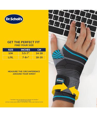 Dr. Scholl's Wrist Brace with Massaging Gel | Shock-Absorbing Support Wraps | Breathable Fabric | Size S/M - International Shipping Available - Buy Online on GoSupps.com