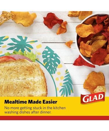 Glad Disposable Palm Leaf Design 8.5 Inch Paper Plates - 50 Count Pack - Buy Online on GoSupps.com