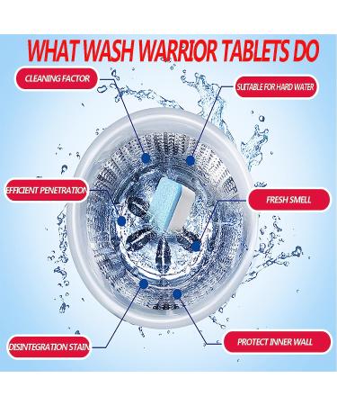 Wash Warrior Washing Machine Cleaner Tablets - Deep Clean for All Machines - 24 Tablets - Buy Online on GoSupps.com