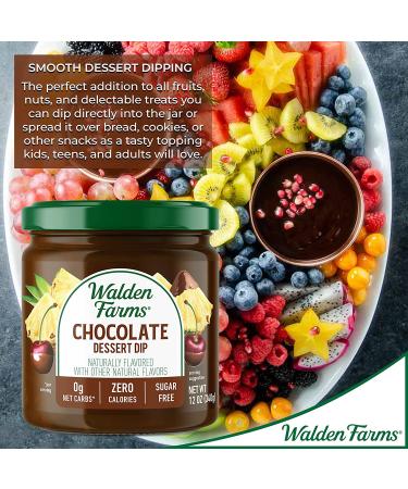 Walden Farms Chocolate Dipping 12oz Dessert Dip - Sugar & Calorie Free, Non-Dairy, Keto & Vegan Friendly - 2 Pack Jars - Perfect for Strawberries, Bananas, Pretzels, Cookies & Snacks - Buy Online on GoSupps.com