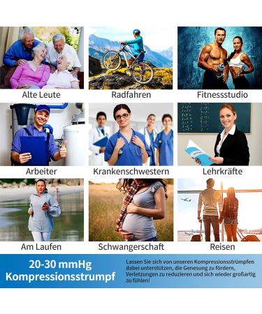 Medical Compression Stockings 20-30 mmHg for Men & Women - Ankle Support for Varicose Veins - Gradient Compression - Beige & Black - Buy Online on GoSupps.com