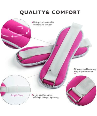 Coli Pet 3kg Adjustable Wrist Weights for Men & Women - Perfect for Fitness Walking Jogging Gymnastics & Strength Training - Rose Red - Buy Online on GoSupps.com