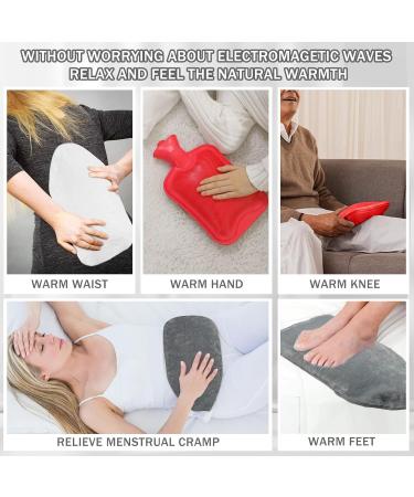 Rubber Hot Water Bottle with Cover - 3L Pain Relief Bag for Menstrual Cramps & Hot/Cold Compress (Grey - Buy Online on GoSupps.com
