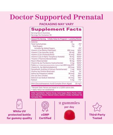 Pink Stork Premium Prenatal Gummy Vitamins with DHA, Folate, and Vitamin D - Multivitamin and Nutrient Blend for Neural Tube and Fetal Brain Development - Pregnancy Must Haves - 60 Vegan Gummies - Buy Online on GoSupps.com