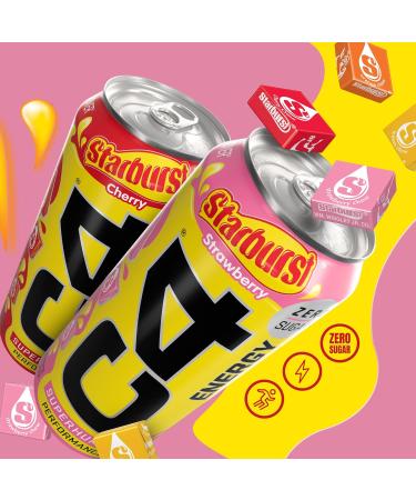 Cellucor C4 Starburst Cherry Energy Drink - 16oz, Sugar-Free Pre Workout Performance Drink (Pack of 12) - Buy Online on GoSupps.com