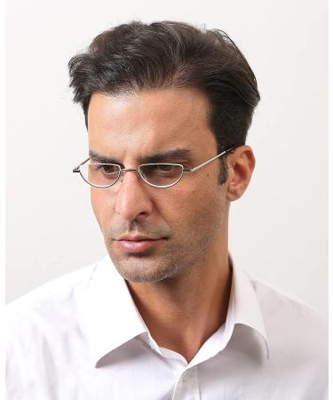 REAVEE 3-Pack Retro Designer Half Moon Reading Glasses with Spring Hinge - Black Grey Silver 1.75 - Buy Online on GoSupps.com