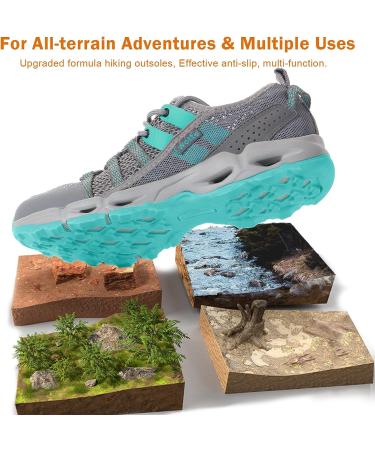 MAINCH Women's Hiking Water Shoes - Quick Dry Outdoor Sport Sneakers (Size 7, Blue) - Buy Online on GoSupps.com