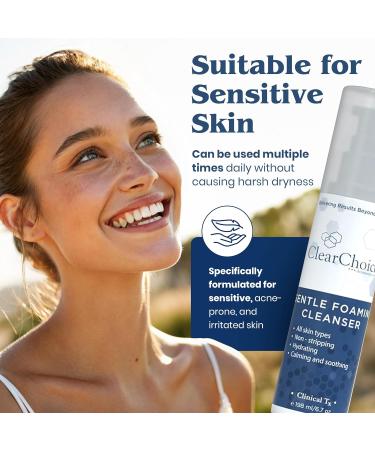 Clear Choice Gentle Foaming Cleanser 6.7oz Soap-Free, SLS-Free Face Wash for Sensitive, Acne-Prone Skin Restores pH Balance, Removes Makeup, Ideal for Post-Peel and Post-Laser Care - Buy Online on GoSupps.com
