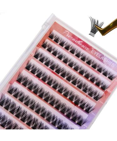 No Glue Self Adhesive Eyelashes DIY 96 Cluster Lashes Extension Mix 10-16mm Wispy and Long-Lasting Individual False Eyelash ONE-STEP Suitable for Beginners at Home (0.07C-S2 10-16Mix) 10-16Mix 0.07C-S2