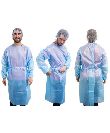 MOXE Level 2 Disposable PPE Isolation Gowns - Fluid Resistant, Lightweight, Full Coverage Aprons - 20 Pack - Buy Online on GoSupps.com