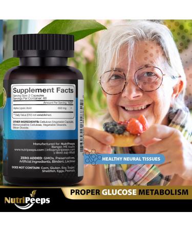 Extra Strength Alpha Lipoic Acid 650 mg - Non-GMO Antioxidant Supplement for Immune & Cognitive Health - 120 Capsules - Buy Online on GoSupps.com