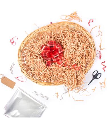 DIY Wicker Gift Hamper Kit - Oval Basket for Christmas, Weddings, Baby Showers - Natural - Buy Online on GoSupps.com