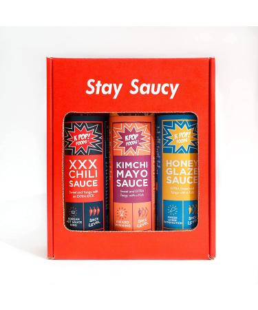 KPOP Foods K-TOWN Korean BBQ Sauce Set - Kimchi Spicy Mayo, XXX BBQ Hot Sauce, Honey Glaze Wing Sauce with Real Gochujang Chili Paste - Buy Online on GoSupps.com