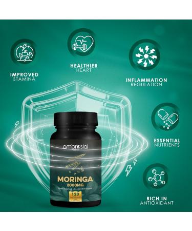 AMBROSIAL Moringa Capsules 2000MG (Pack of 1-120 Veg Capsules) - Buy Online on GoSupps.com