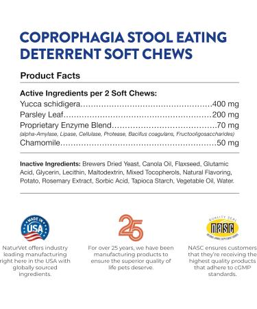 NaturVet Coprophagia Stool Eating Deterrent & Breath Aid - 130 Soft Chews (10 oz) - Buy Online on GoSupps.com