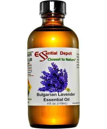 Bulgarian Lavender Essential Oil - 4 oz - GC/MS Tested - Skin Safe - Supplied in 4 oz. Amber Glass Bottle with Black Phenolic Cone Lined and Safety Sealed Cap