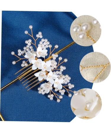 MERRYHAPY Bridal Comb Hair Gems for Women Floral Hair Accessories Bridal Hair Comb Pearl Wedding Hair Accessories Pearl Headpiece for Wedding Flower Hair Comb Bride Flower Pearl Manual - Buy Online on GoSupps.com