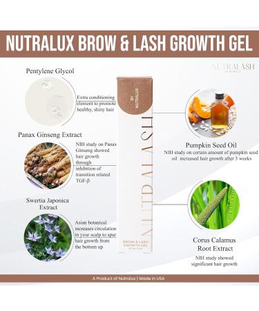 NutraLash Brow & Lash Growth Serum | Organic & Non-Irritating | Boosts Growth with Castor Oil Biotin & Peptides - Buy Online on GoSupps.com