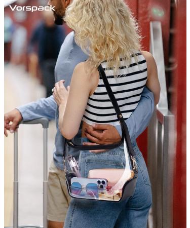 Vorspack Clear Stadium Approved Crossbody Bag - Black | Perfect for Sports, Concerts, College - Buy Online on GoSupps.com