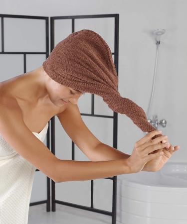 Buy Pamuq 100% Cotton Black Hair Turban Set Quick-Drying Button Design 2-Piece Hair Towel for Effortless Drying | International Shipping - Buy Online on GoSupps.com