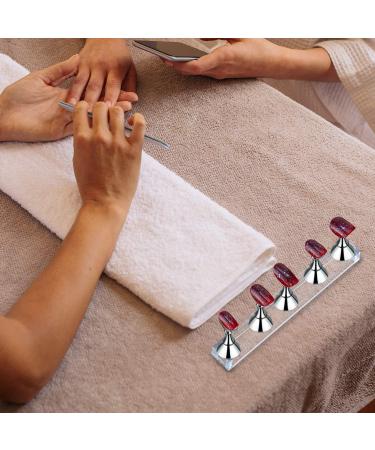 4 Sets Acrylic Nail Display Stand Nail Holder Magnetic Nail Practice Stand Fingernail DIY Nail Design Stand for False Nail Manicure Tool (Silver) - Buy Online on GoSupps.com