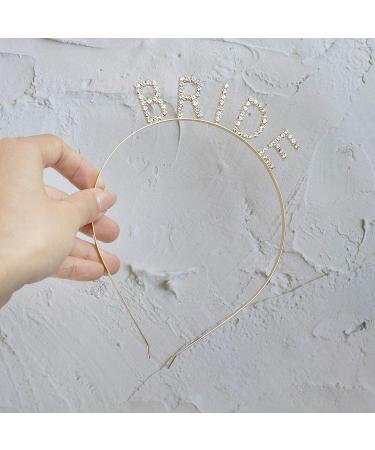 AUEAR Rhinestone Bride Headband - Elegant Golden Bride Crown for Bachelorette Party - 1 Count - Buy Online on GoSupps.com