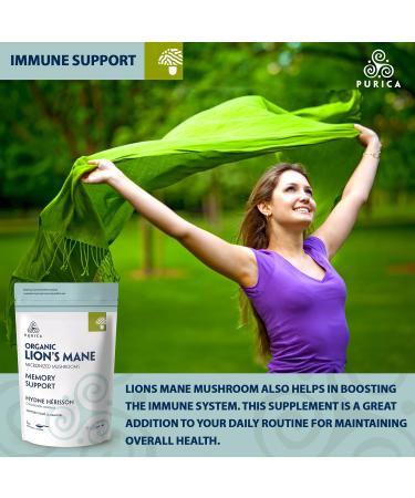 PURICA - Lion's Mane 1kg Powder Mushroom Supplement - Organic Support for Cognitive Wellness 1 kg (Pack of 1) - Buy Online on GoSupps.com