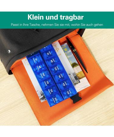 Annwer 7-Day Pill Organizer Box - Moisture-Resistant Medication Doser with 14 Compartments - Royal Blue - Buy Online on GoSupps.com