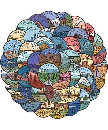 US States Stickers - 50Pcs USA State Decals Waterproof Stickers for Guitar Phone Scrapbook Water Bottle Suitable for Teens Adults - Buy Online on GoSupps.com